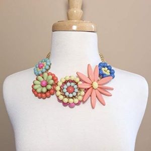 Cute Multi Color Flower Statement Necklace!